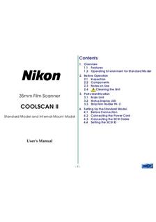 Nikon Coolscan 2 manual. Camera Instructions.